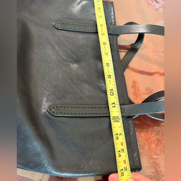 FOUNT Elegant Black Leather Tote 15” wide, 10” height, excellent - Picture 16 of 16